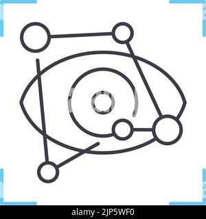 eye recognition line icon, outline symbol, vector illustration, concept sign Stock Vector