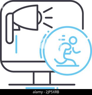 customer activation line icon, outline symbol, vector illustration, concept sign Stock Vector