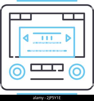 car radio line icon, outline symbol, vector illustration, concept sign Stock Vector