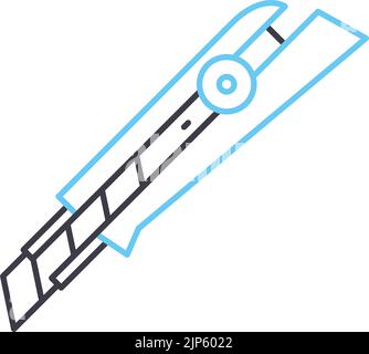 cutter line icon, outline symbol, vector illustration, concept sign Stock Vector