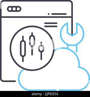 data adjustment line icon, outline symbol, vector illustration, concept sign Stock Vector