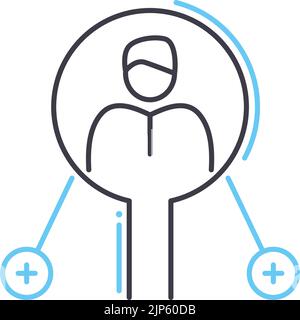 consumer market research line icon, outline symbol, vector illustration, concept sign Stock Vector
