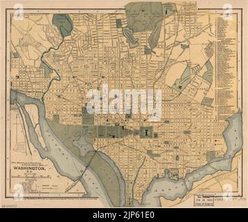 The Matthews-Northrup up-to-date map of Washington, D.C. Stock Photo