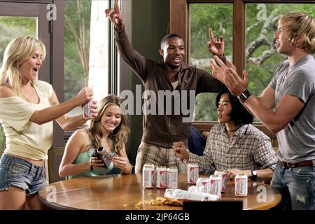 WILLA FORD, JULIANNA GUILL, ARLEN ESCARPETA, AARON YOO, RYAN HANSEN, FRIDAY THE 13TH, 2009 Stock Photo