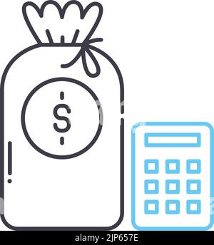 cashflow management line icon, outline symbol, vector illustration, concept sign Stock Vector