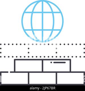 dream big act small line icon, outline symbol, vector illustration, concept sign Stock Vector