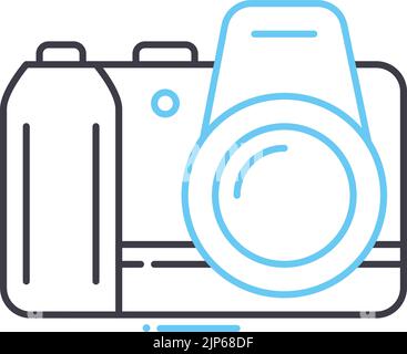 digital sir camers line icon, outline symbol, vector illustration, concept sign Stock Vector