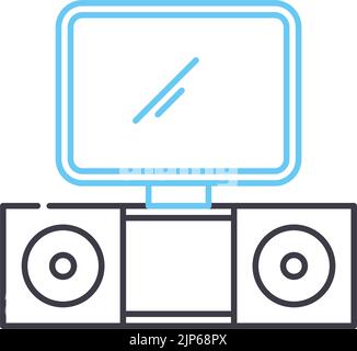 entertainment library line icon, outline symbol, vector illustration, concept sign Stock Vector