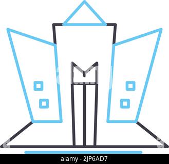 doomsday vault line icon, outline symbol, vector illustration, concept sign Stock Vector