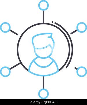 customer intelligence line icon, outline symbol, vector illustration, concept sign Stock Vector