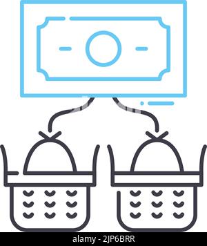 diversification line icon, outline symbol, vector illustration, concept sign Stock Vector