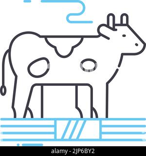 cow line icon, outline symbol, vector illustration, concept sign Stock Vector