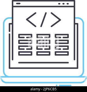 custom coding line icon, outline symbol, vector illustration, concept sign Stock Vector