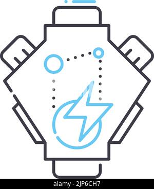 engine turnup line icon, outline symbol, vector illustration, concept sign Stock Vector