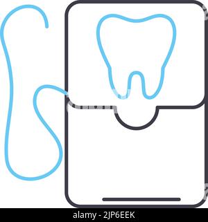 dental chair line icon, outline symbol, vector illustration, concept sign Stock Vector