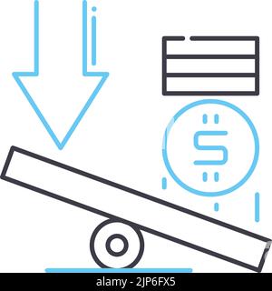 credit leverage line icon, outline symbol, vector illustration, concept sign Stock Vector