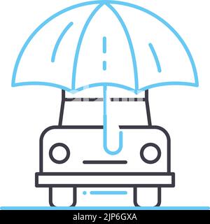 car insurance line icon, outline symbol, vector illustration, concept sign Stock Vector