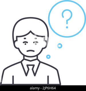 confuse line icon, outline symbol, vector illustration, concept sign Stock Vector