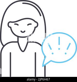 criticism line icon, outline symbol, vector illustration, concept sign Stock Vector