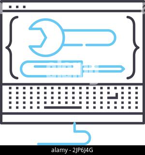 developer tools line icon, outline symbol, vector illustration, concept sign Stock Vector