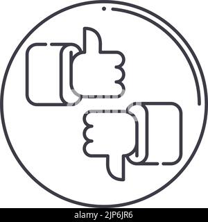customer survey line icon, outline symbol, vector illustration, concept sign Stock Vector