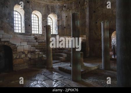 View of the frescoes inside Saint Nicholas (Santa Claus) Church in Demre, Antalya Turkey. Stock Photo