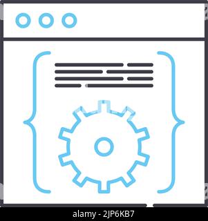 code software line icon, outline symbol, vector illustration, concept sign Stock Vector