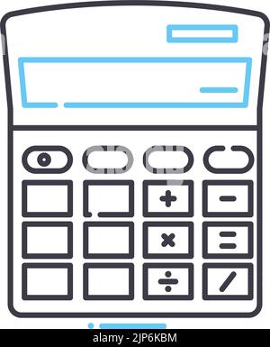 calc line icon, outline symbol, vector illustration, concept sign Stock Vector