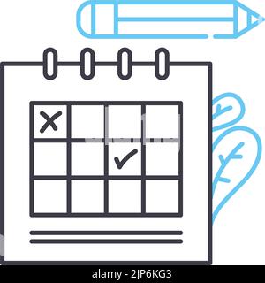 event schedule line icon, outline symbol, vector illustration, concept sign Stock Vector