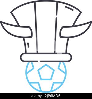 fan atributes line icon, outline symbol, vector illustration, concept sign Stock Vector