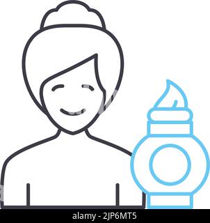 cosmetician line icon, outline symbol, vector illustration, concept sign Stock Vector