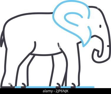 elephant line icon, outline symbol, vector illustration, concept sign Stock Vector
