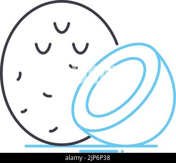 coconut line icon, outline symbol, vector illustration, concept sign Stock Vector