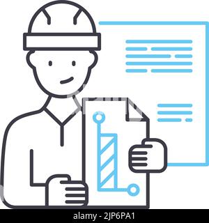 engineering line icon, outline symbol, vector illustration, concept sign Stock Vector