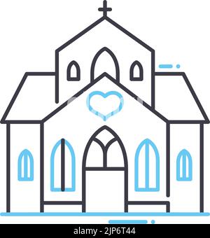 church line icon, outline symbol, vector illustration, concept sign Stock Vector