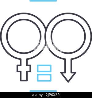 equal rights line icon, outline symbol, vector illustration, concept sign Stock Vector