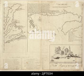 The New England coasting pilot from Sandy Point of New York, unto Cape Canso in Nova Scotia and part of Island Breton - with the courses and distances from place to place, and towns on the Stock Photo