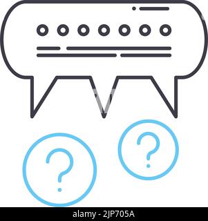communicational problems line icon, outline symbol, vector illustration, concept sign Stock Vector
