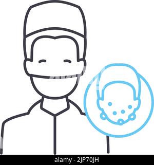dermatologist line icon, outline symbol, vector illustration, concept sign Stock Vector