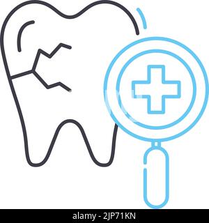 dental test line icon, outline symbol, vector illustration, concept sign Stock Vector