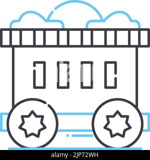 circus cage line icon, outline symbol, vector illustration, concept sign Stock Vector