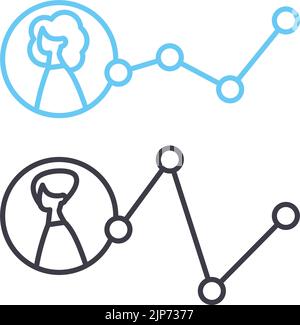 demographic line icon, outline symbol, vector illustration, concept sign Stock Vector