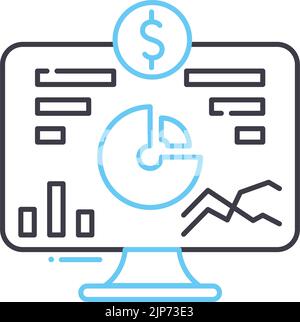 business performance line icon, outline symbol, vector illustration, concept sign Stock Vector