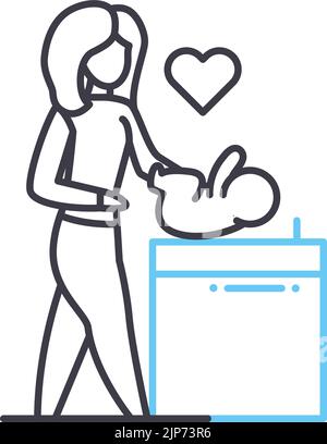 childcare line icon, outline symbol, vector illustration, concept sign Stock Vector