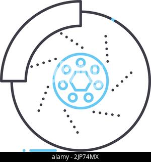 car disc brake line icon, outline symbol, vector illustration, concept sign Stock Vector