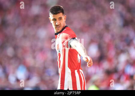 Bilbao, Spain. August 15, 2022, Yuri Berbiche of Athletic Club during the La Liga match between Athletic Club and RCD Mallorca played at Sam Mames Stadium on August 15, 2022 in Bilbao, Spain. (Photo by Cesar Ortiz / PRESSIN) Stock Photo