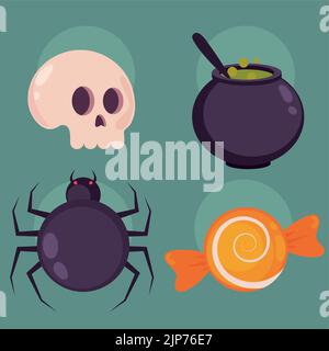 icons set halloween miscellaneous Stock Vector