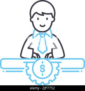 financial manual line icon, outline symbol, vector illustration, concept sign Stock Vector