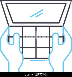 copywriter line icon, outline symbol, vector illustration, concept sign Stock Vector