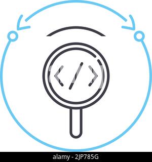 code review line icon, outline symbol, vector illustration, concept sign Stock Vector